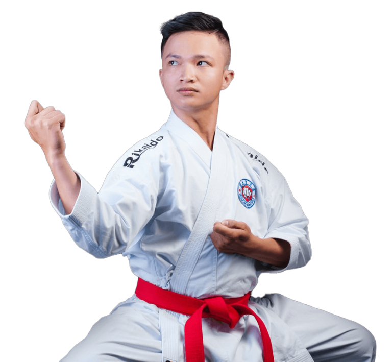 Alumno de Bekho Martial Arts en posición de Taekwondo